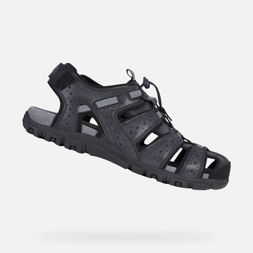 Geox Sandals Black Strada - Geox Mens Shoes - WFMRCN023